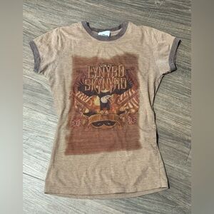 Lynard Skynard vintage  Short Sleeve Ringer Tee - XS Brown and tan